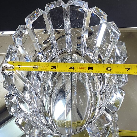 Vintage Large 9.5" Stenhammar Clear Crystal Oval Centerpiece Signed Gunna - Picture 9 of 10